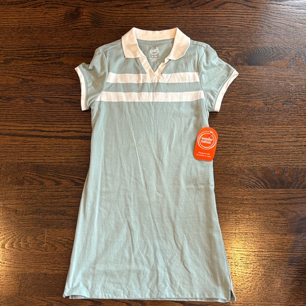 Wonder Nation Blue and White Polo Shirt